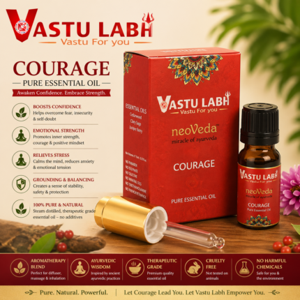 Vastu Labh Courage Essential Oil | Confidence & Emotional Strength Booster Oil | Stress Relief, Mind Relaxation & Positivity Oil