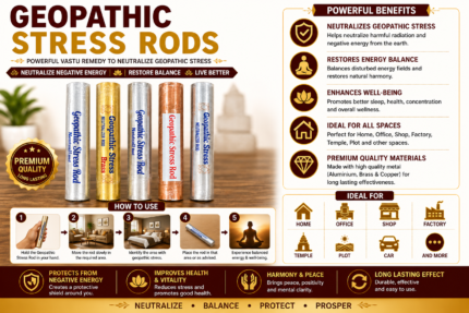 Vastu Labh Geopathic Stress Rods Set | Multipurpose Energy Balancing Rods | Neutralizes Negative Energy, IR, UV & Geopathic Stress