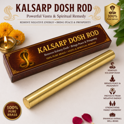 Kalsarp Dosh Rod – 100% Pure Brass Vastu Remedy Rod for Removing Kaal Sarp Dosh, Negative Energy Protection, Peace, Prosperity & Family Harmony
